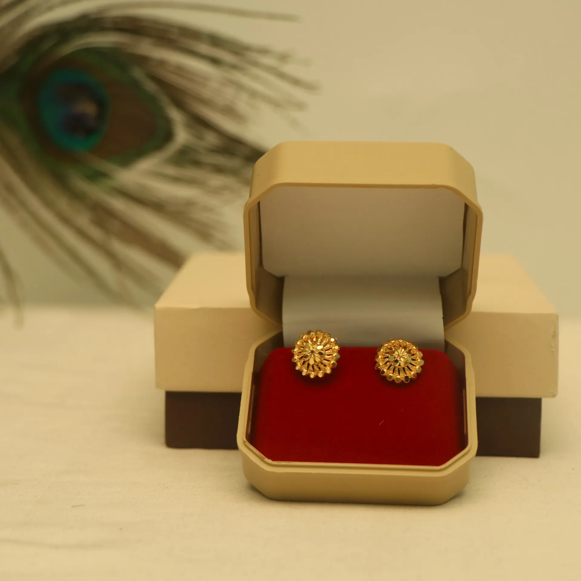 Arihant Gold-Toned Ornate Radial Pattern Earrings