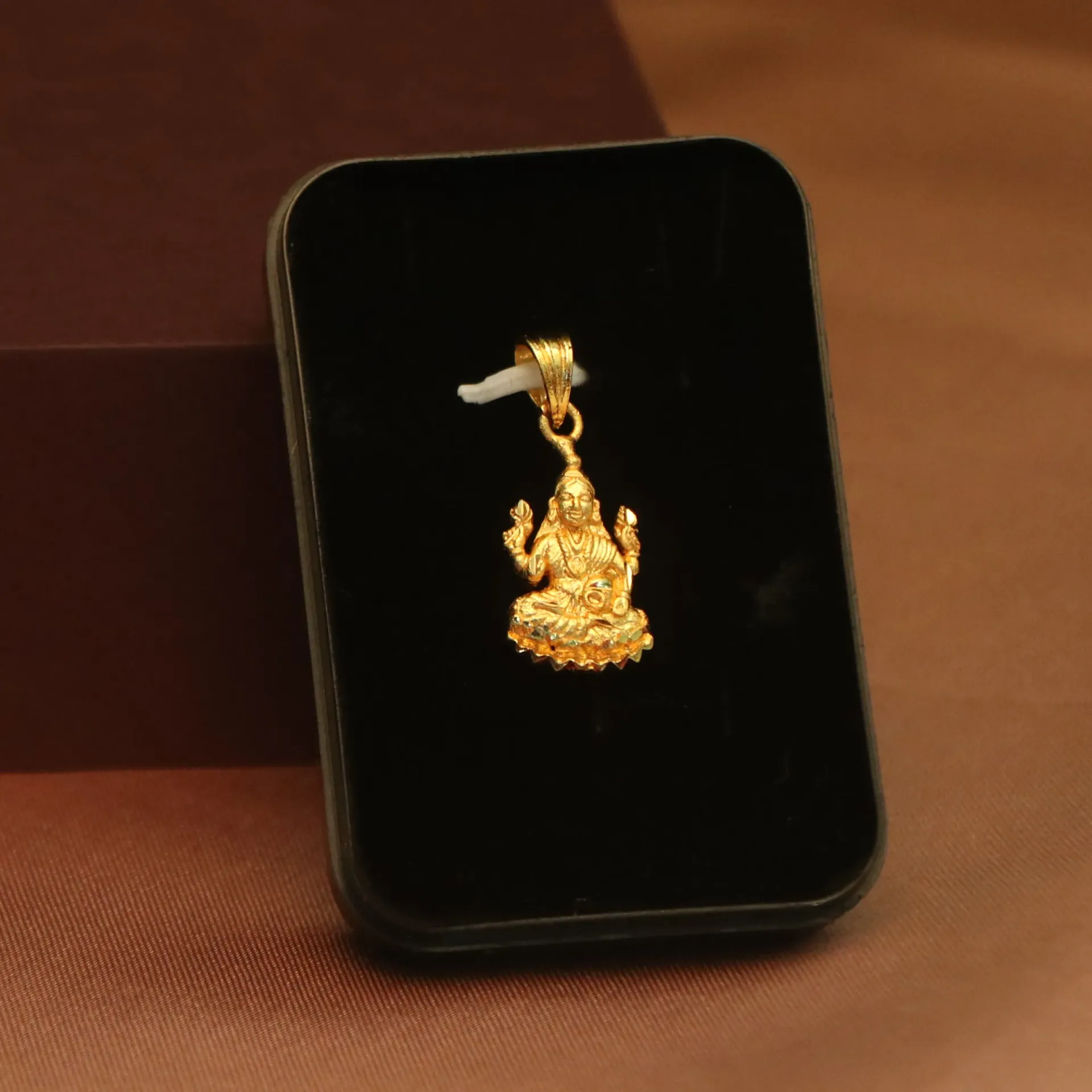 [EARINGS-00763] Arihant Small Size Maa Lakshmi Gold-Toned Pendant