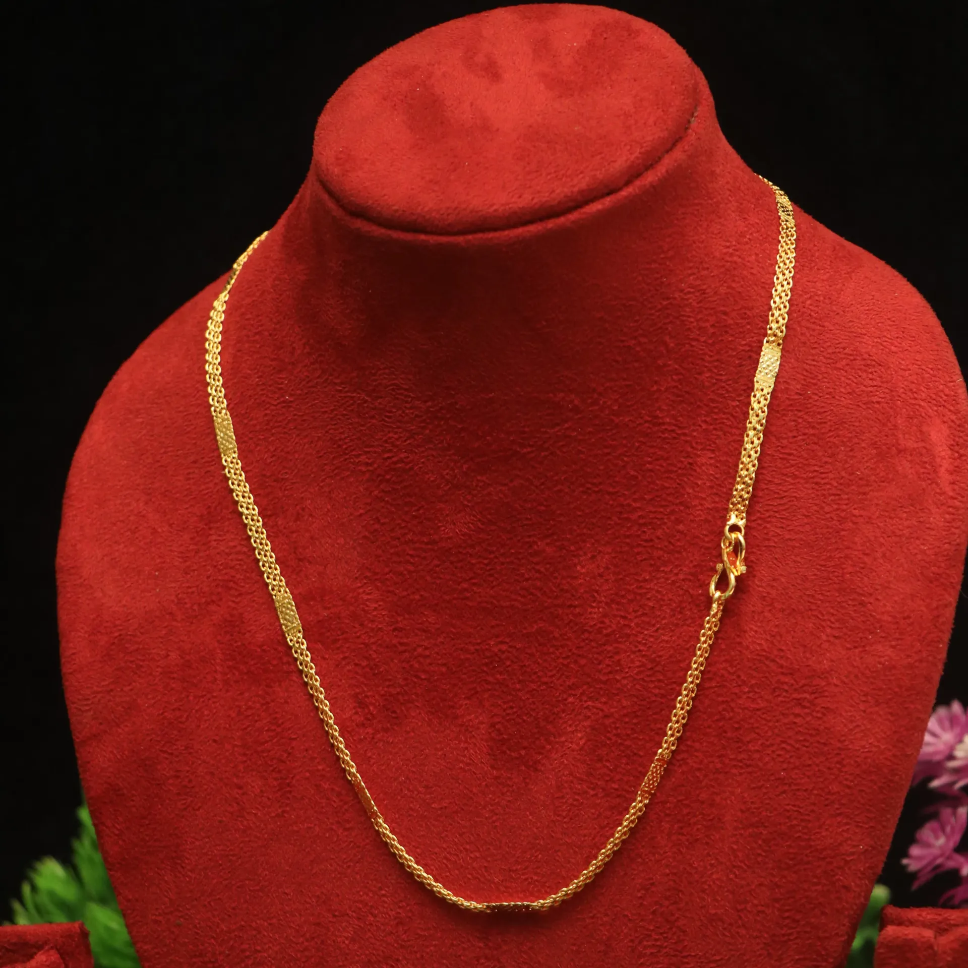 [NECKLACES-00772] Arihant "Chatai" Gold-Finish Stationed Neck-Chain
