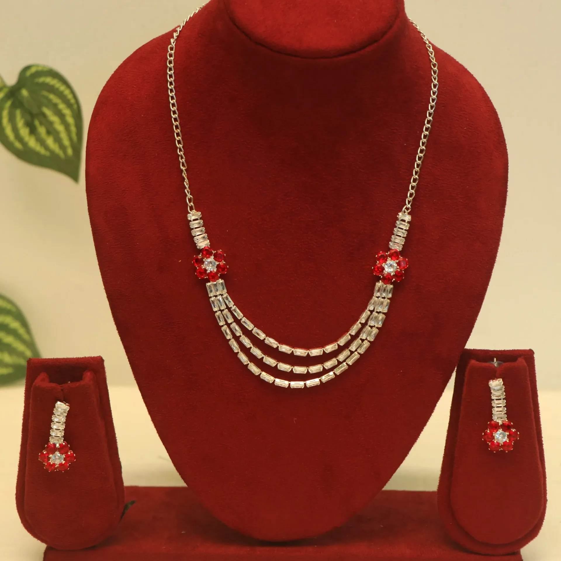 SS Neo-Heritage Ruby Blossom Necklaces Set