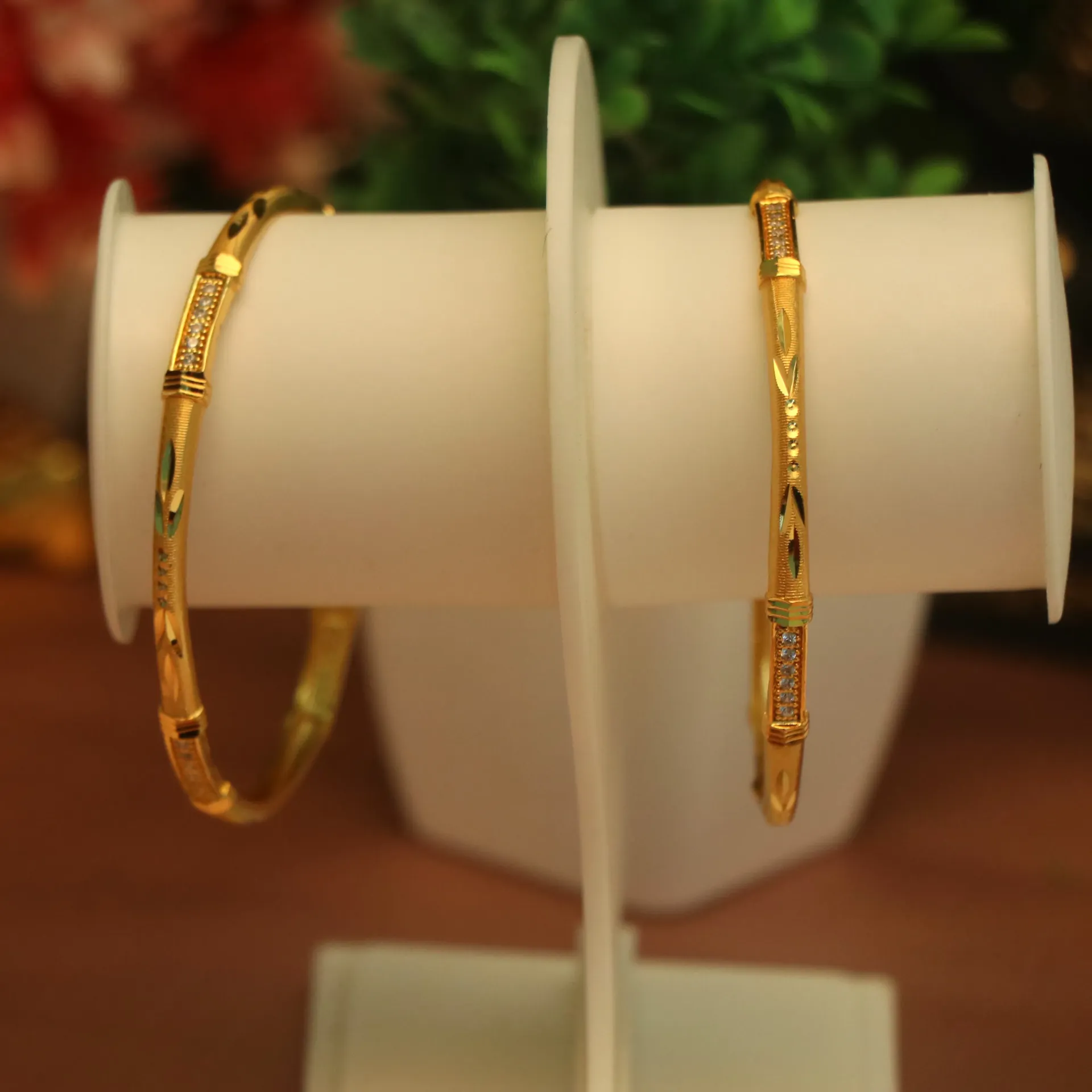 [BANGLES-00888] Shreehari Stone-Studded Churi Pair with Meenakari Highlights (24)