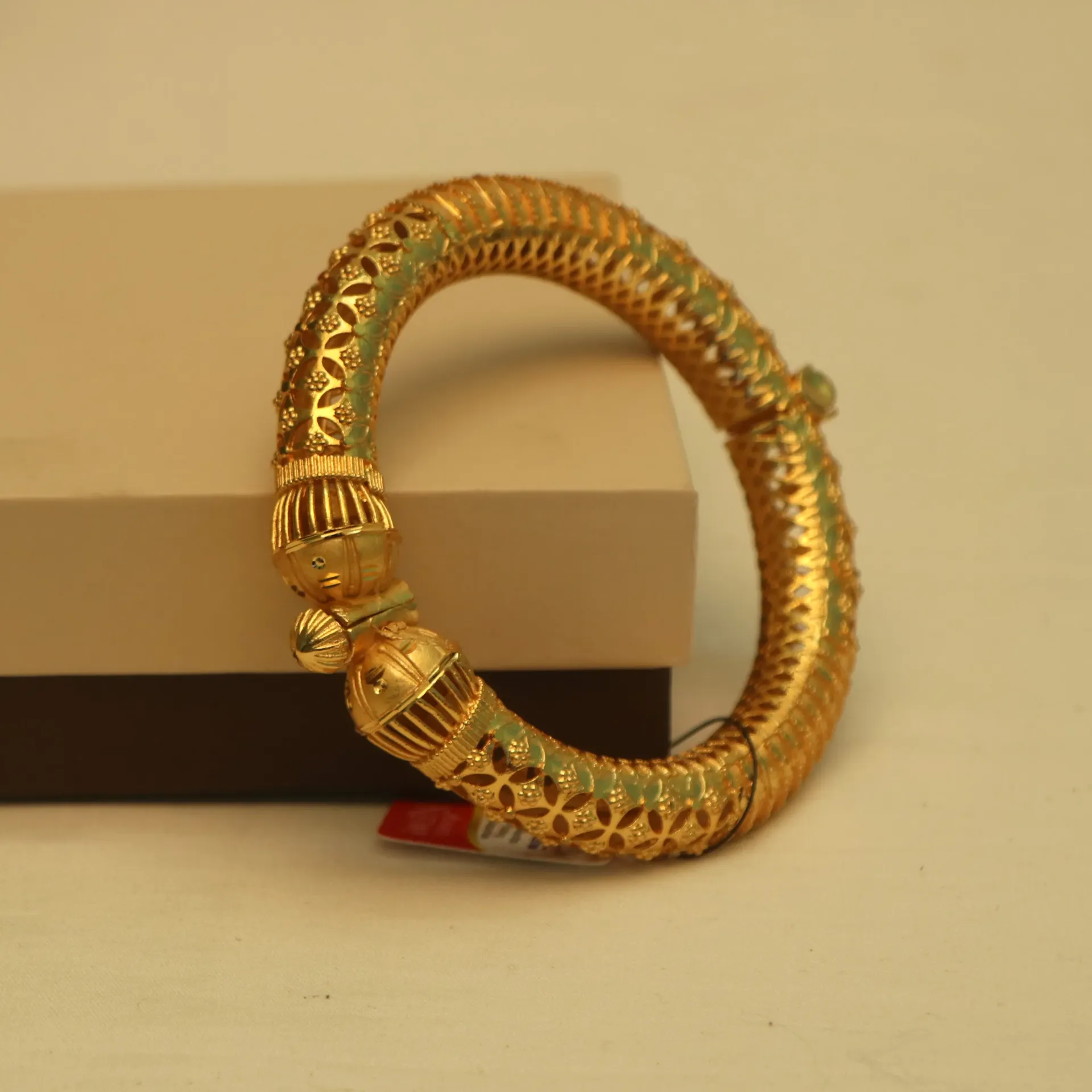 [BANGLES-00895] Arihant Floral Bloom High-Polish Gold Plated Churi (24)