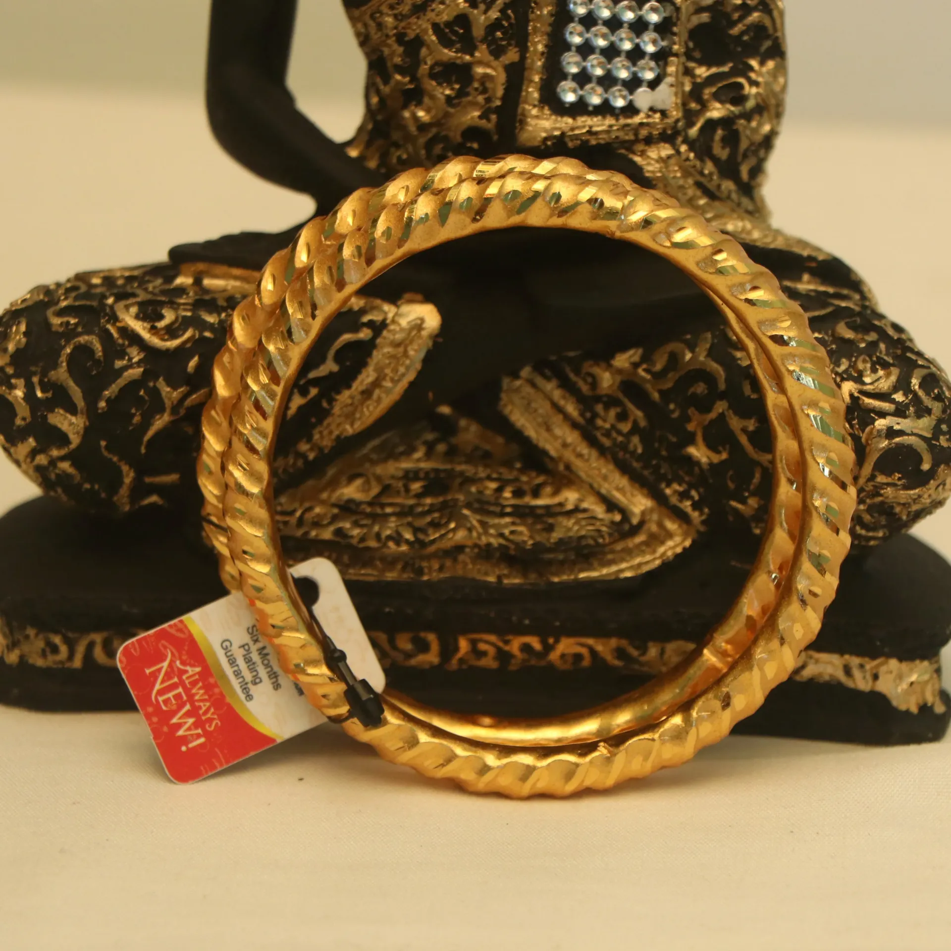 [BANGLES-00899] Arihant Maharaja Collection Antique Gold Plated Filigree Kankan