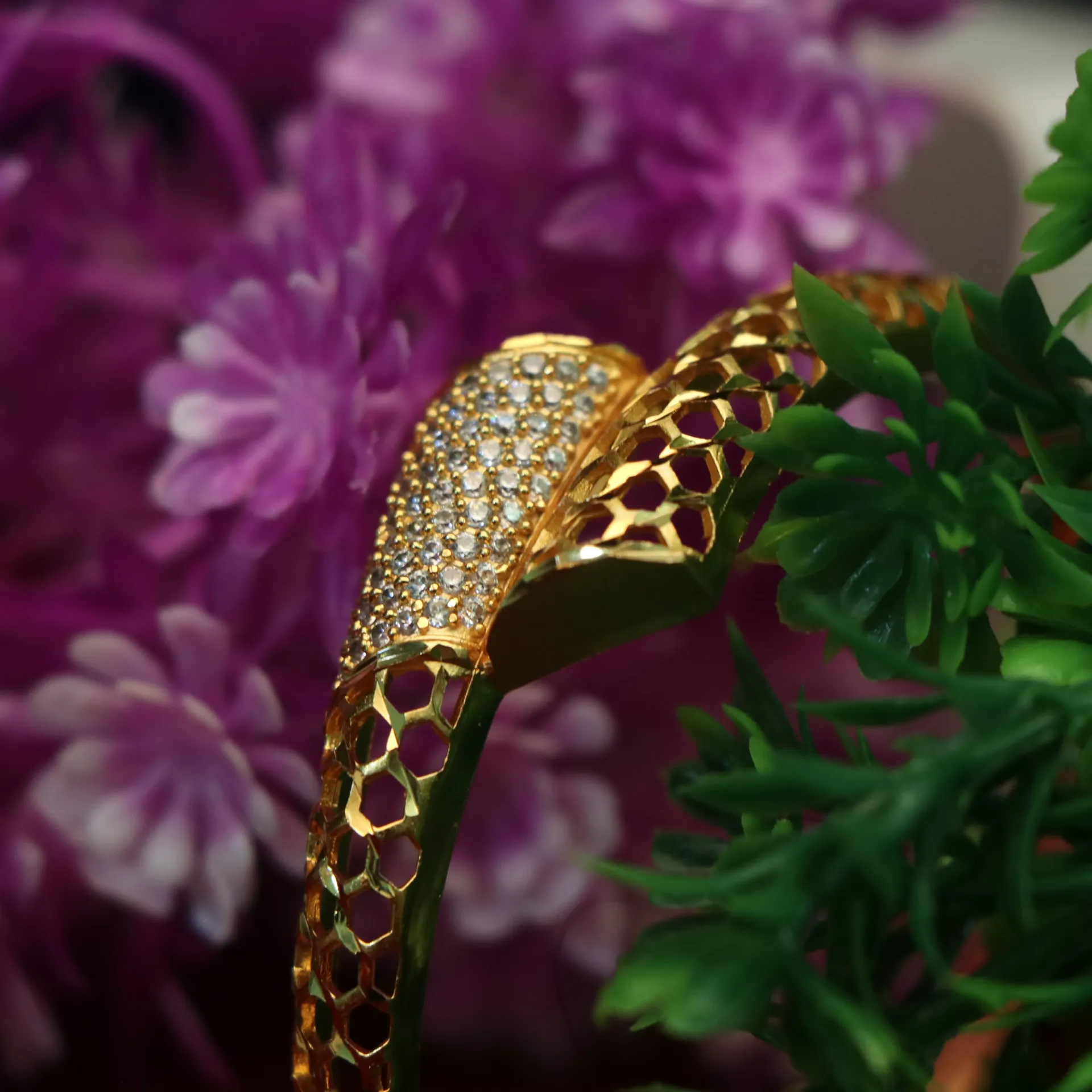 Arihant Sparkle-Mesh Fusion Cuff Bracelets