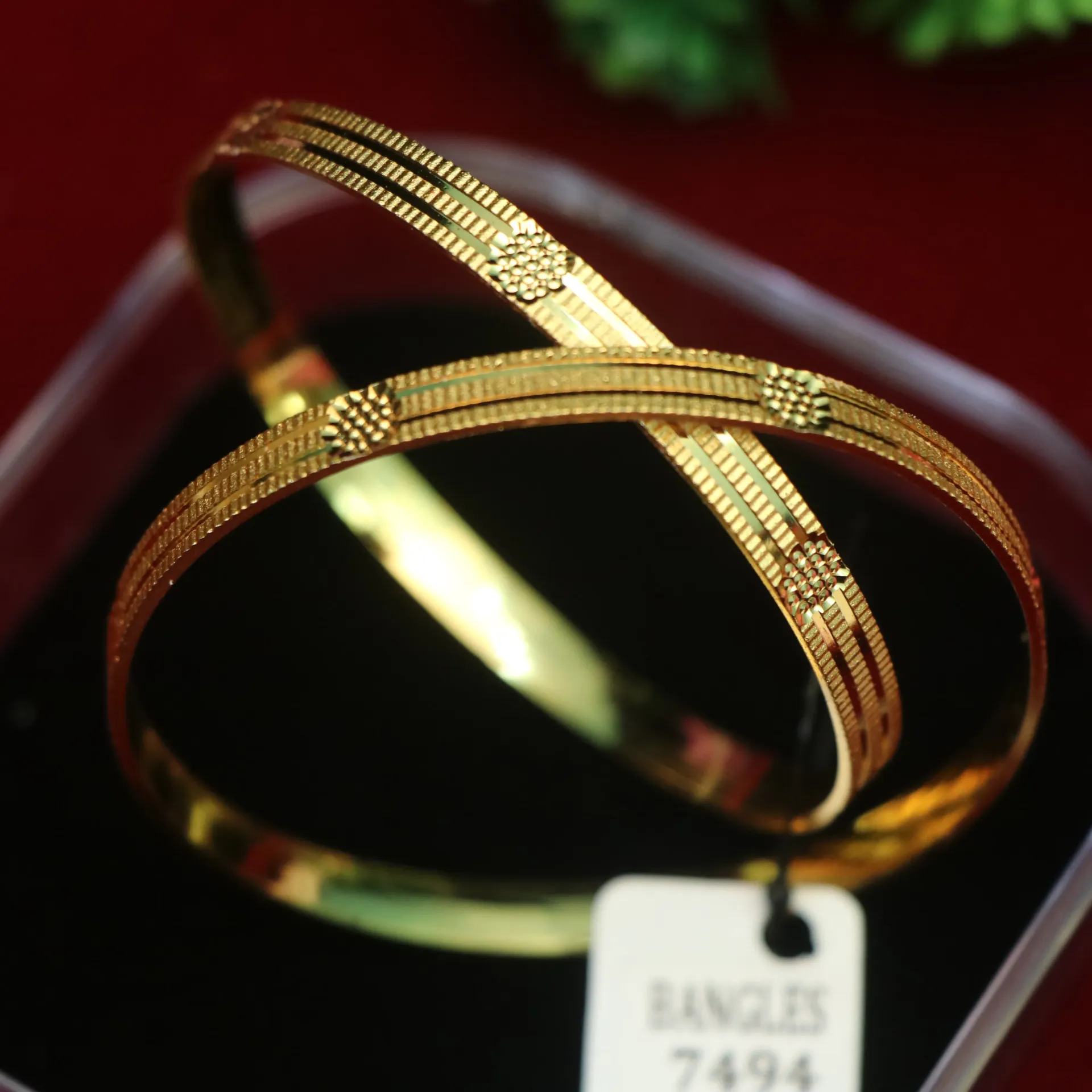 [BANGLES-00118] Arihant Everyday Elegance Gold-Finish Dual Bangle Set