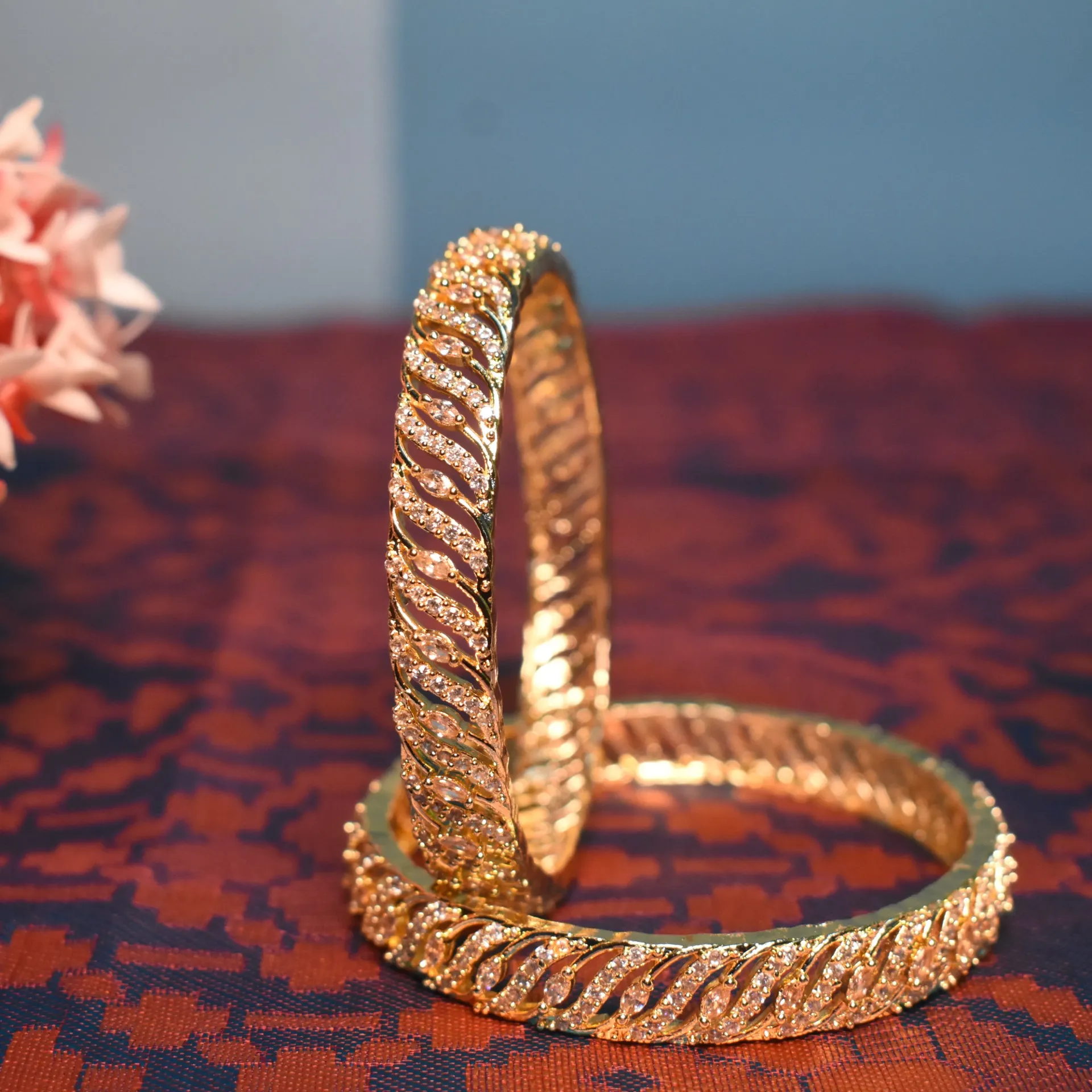 [BANGLES-30001] AD Anamika Traditional South Indian Temple Bangles