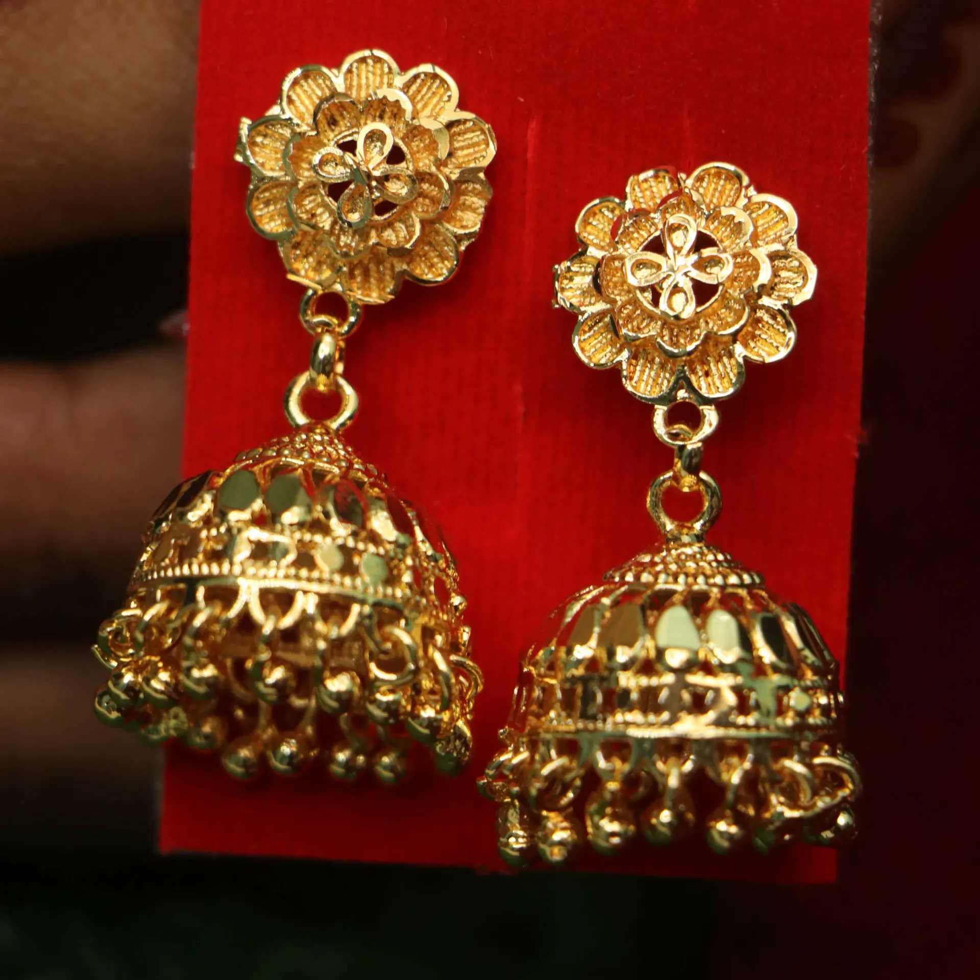 [EARINGS-00234] LT Nooriya Floral Blossom Drop Jhumka