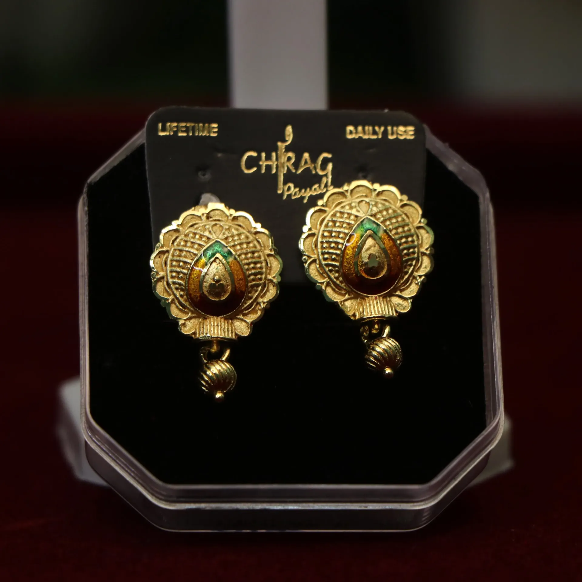 [EARINGS-00261] LT Vinyasa Floral Teardrop Studs