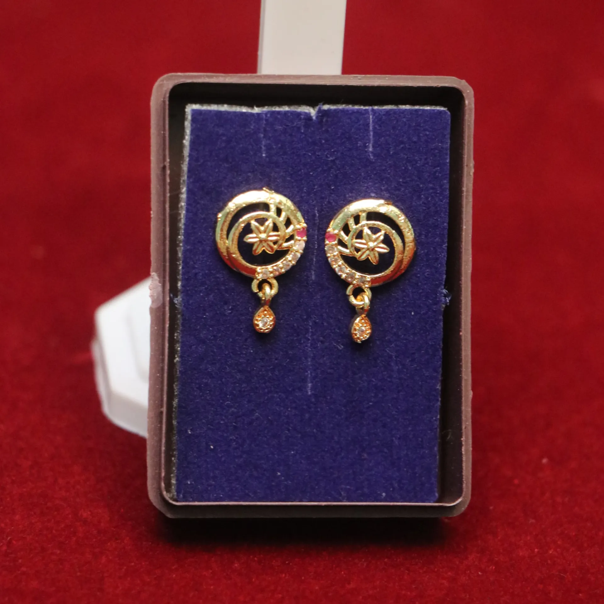 [EARINGS-00280] LT Dome Studs with Pearl Drops