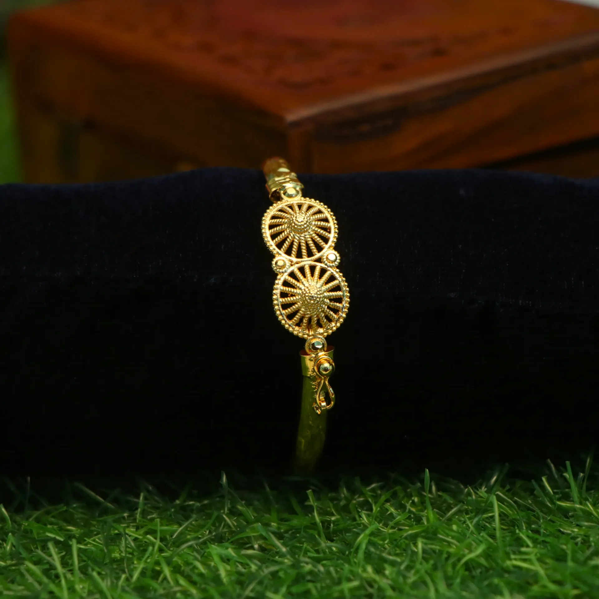 [BRACELETS-00293] LT Dual-Chakra Ethnic Gold-Toned Bracelets