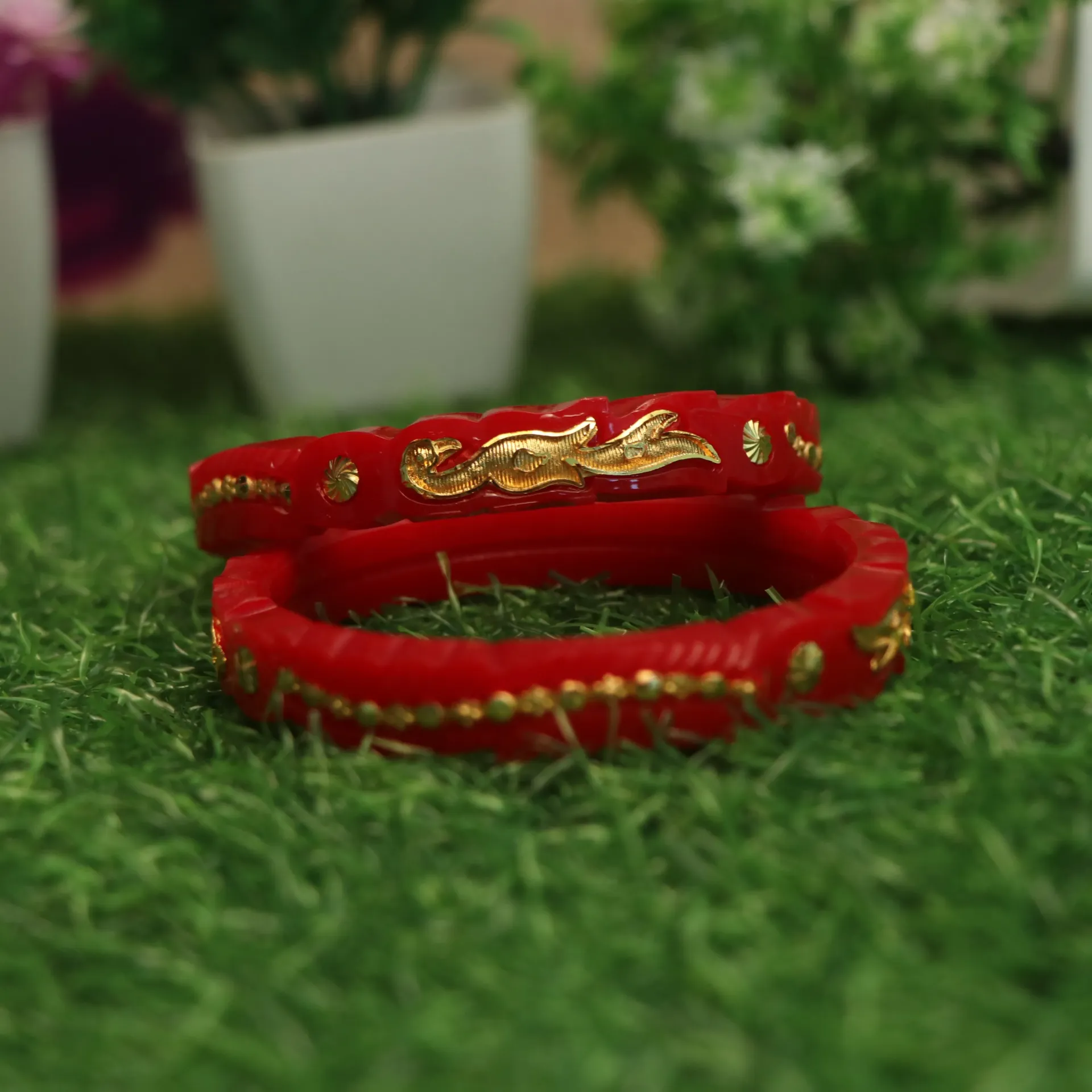 [BANGLES-00306] LT Swarna-Lata Filigree Floral Vine Pala