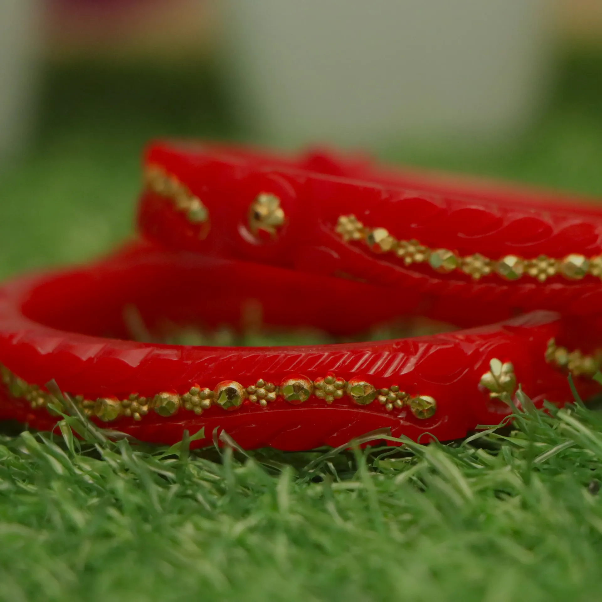 [BANGLES-00314] LT Rakta-Pala Gold-Fitted Bridal Bangle