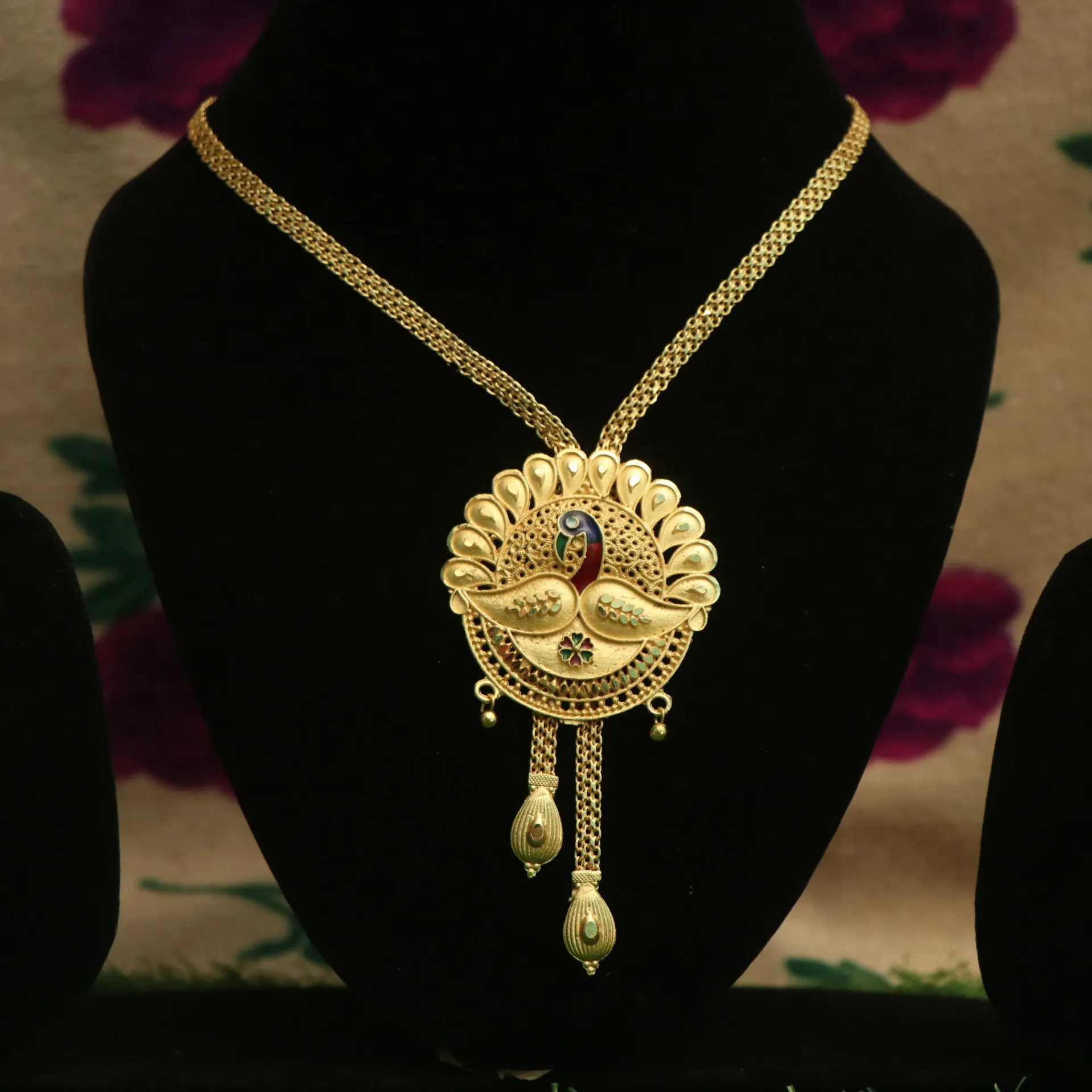 [NECKLACES-00339] LT Mayura Heritage Meenakari Necklace