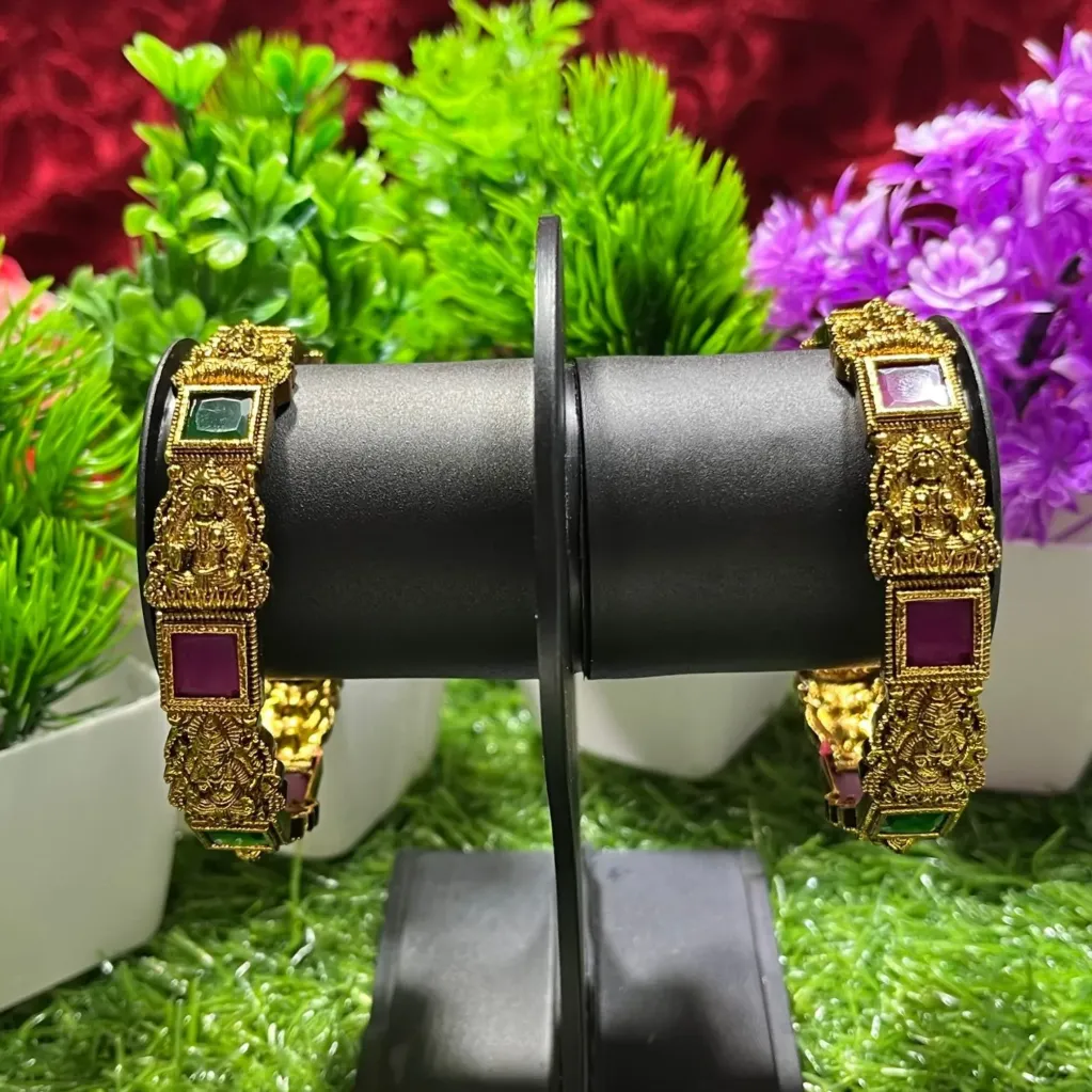 [BANGLES-00368] AD Heritage Lakshmi Nakshi Work Bangle (24)