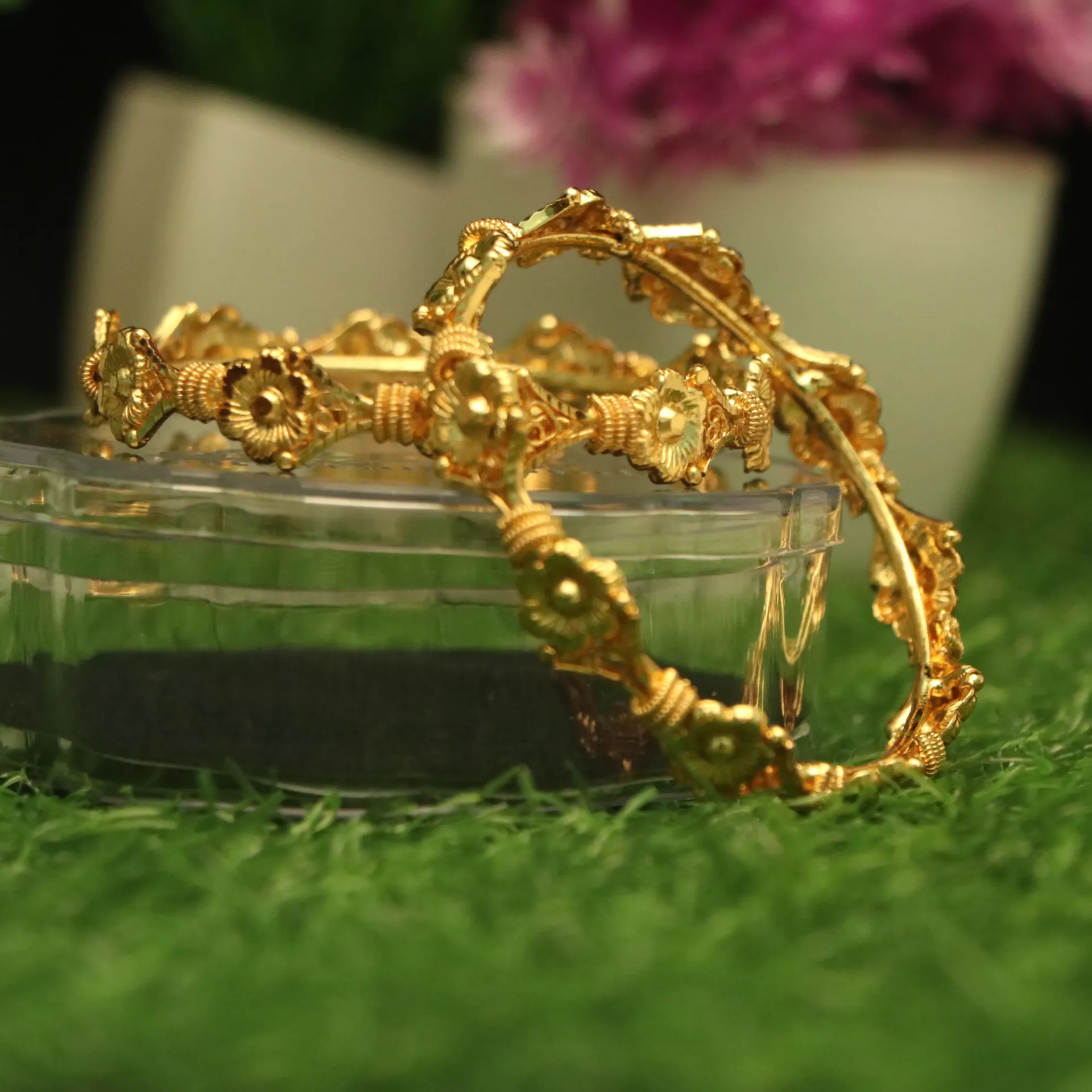 Shreehari Vritika Traditional Bloom Hand-Crafted Bangles