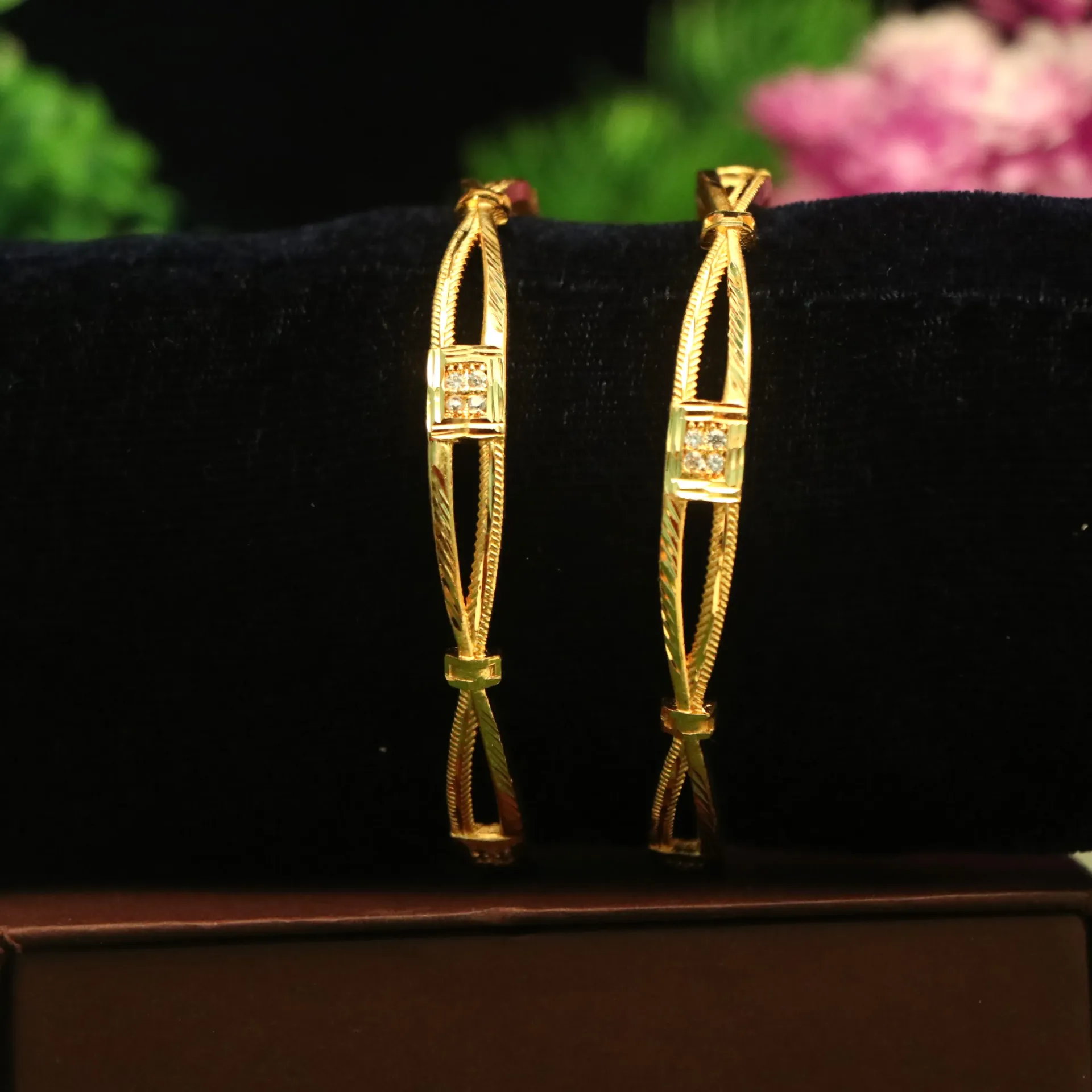 Shreehari Sleek Gold-Plated Daily Glamour Bangle Pair