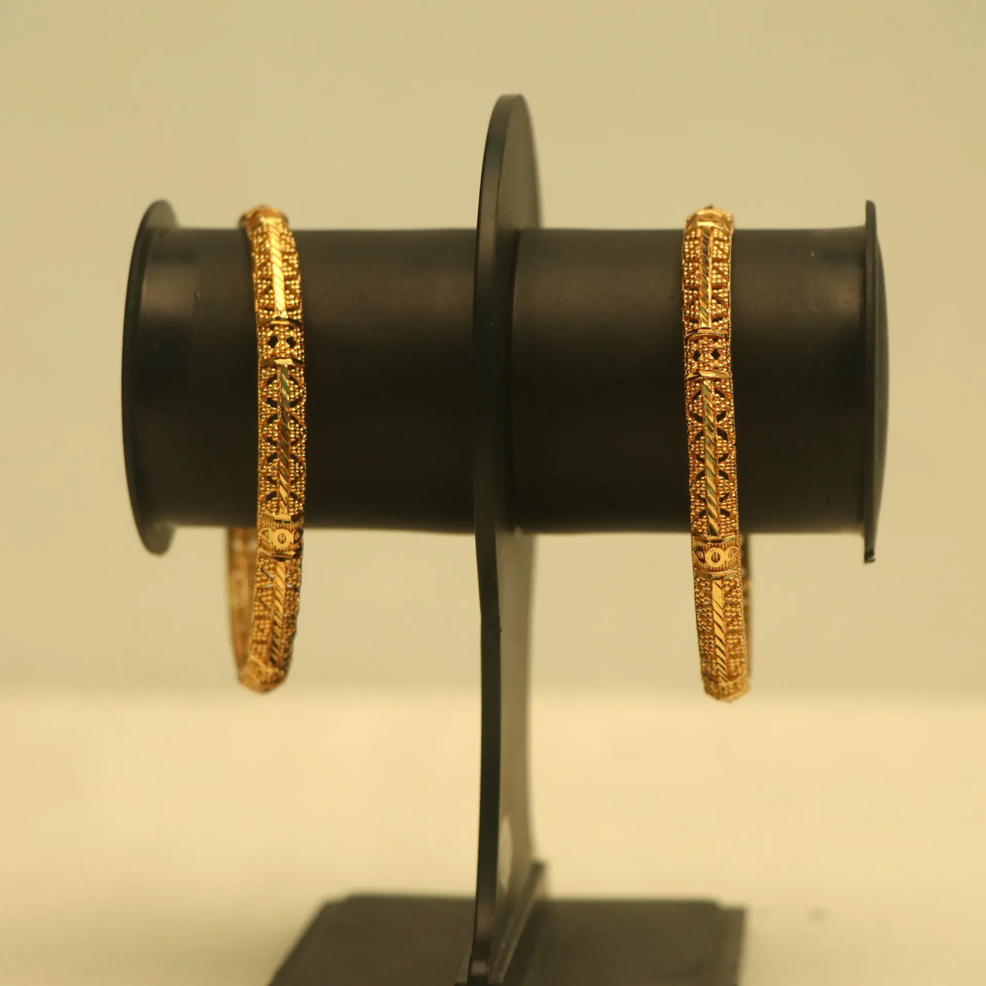 [BANGLES-01001] Shreehari Elegant Micro-Gold Plated Rope Patterned Bangles (24)