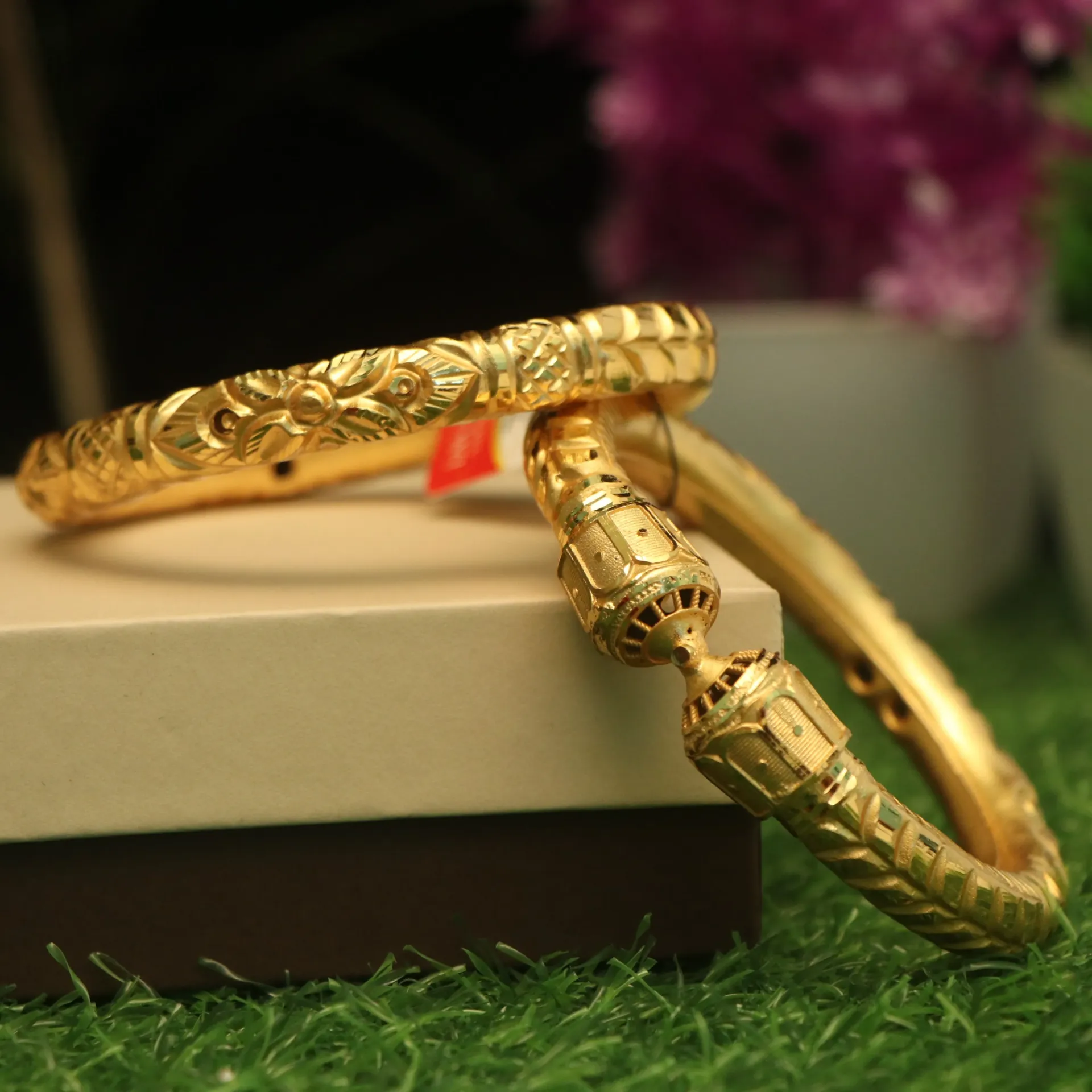 [BANGLES-00608] Arihant Shubho Parinay Gold-Embossed Red Pola Bangles