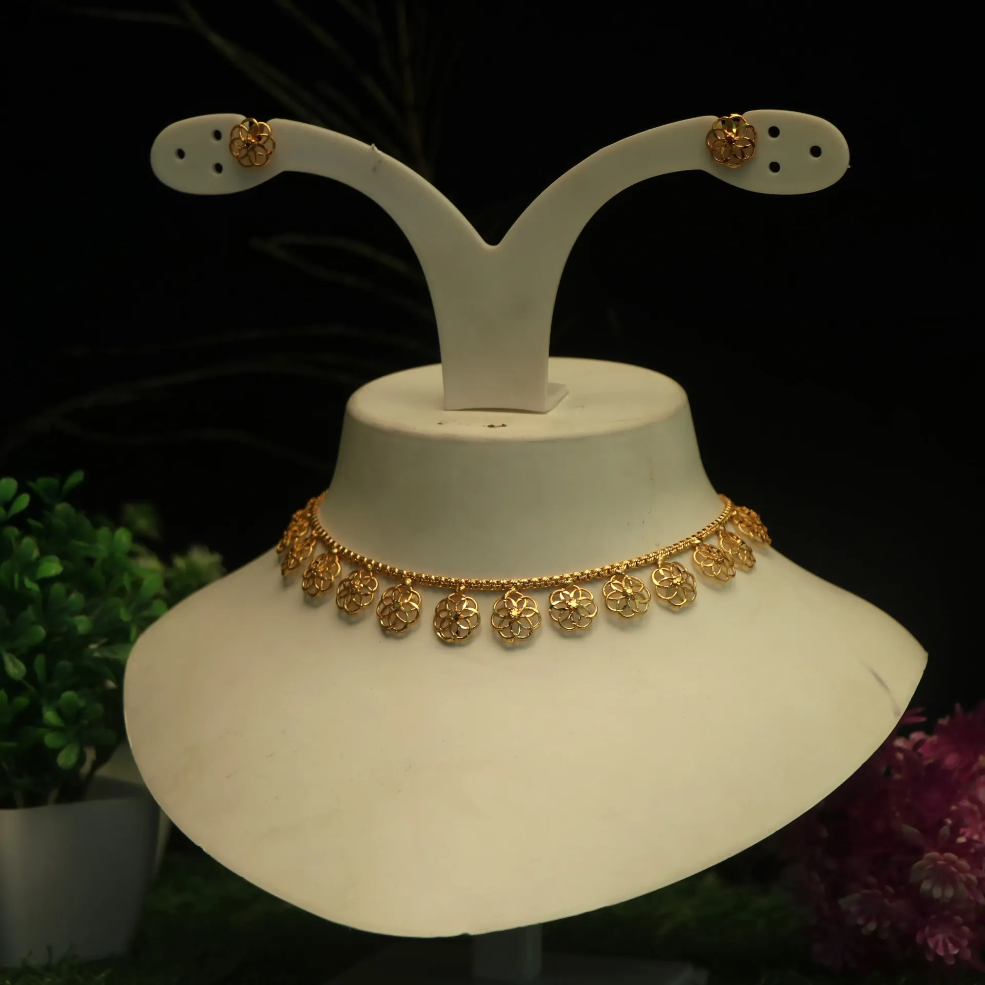 Arihant Golden Blossom Contemporary String Necklace