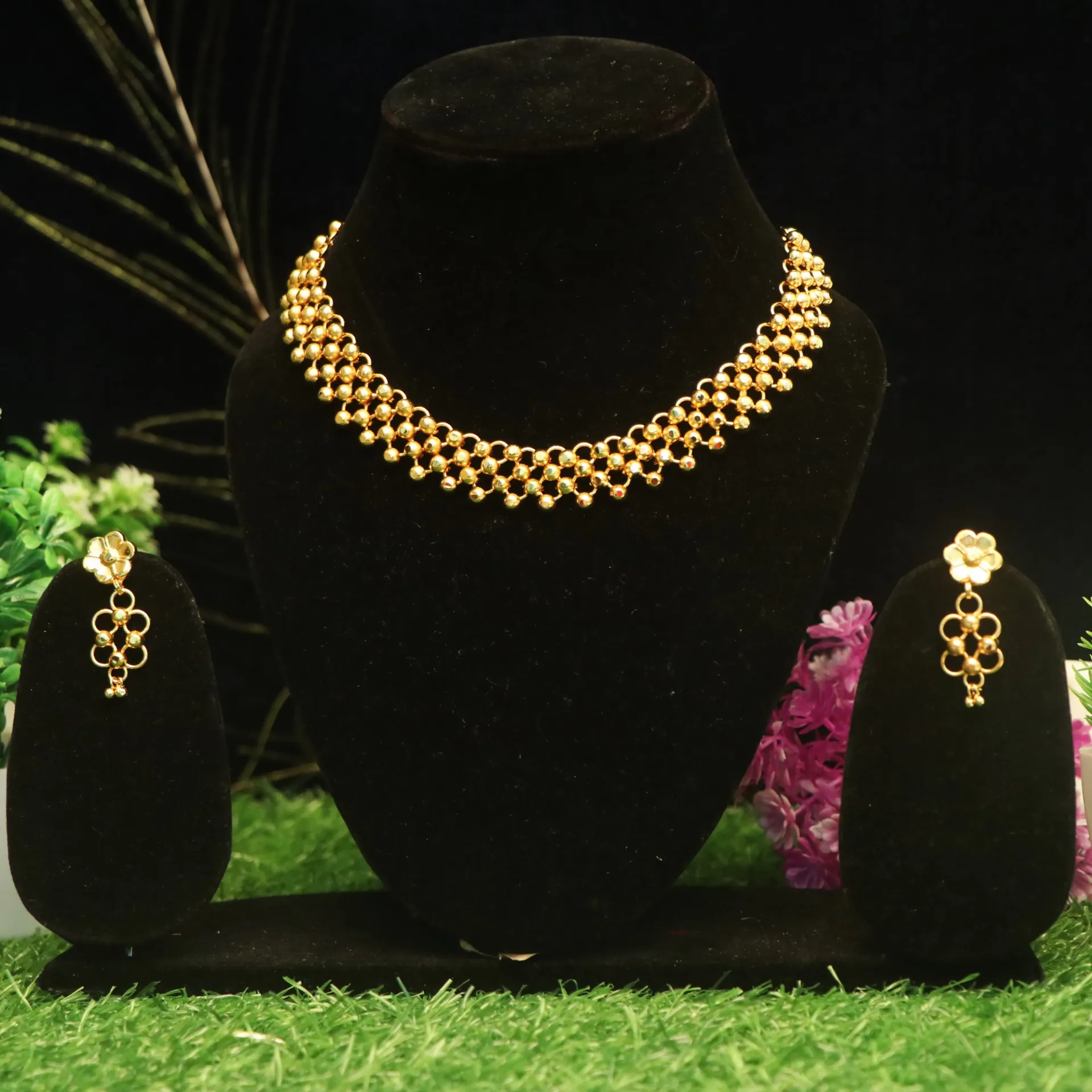 [NECKLACES-00629] Arihant Premium Gold-Plated Pyach Style Necklaces