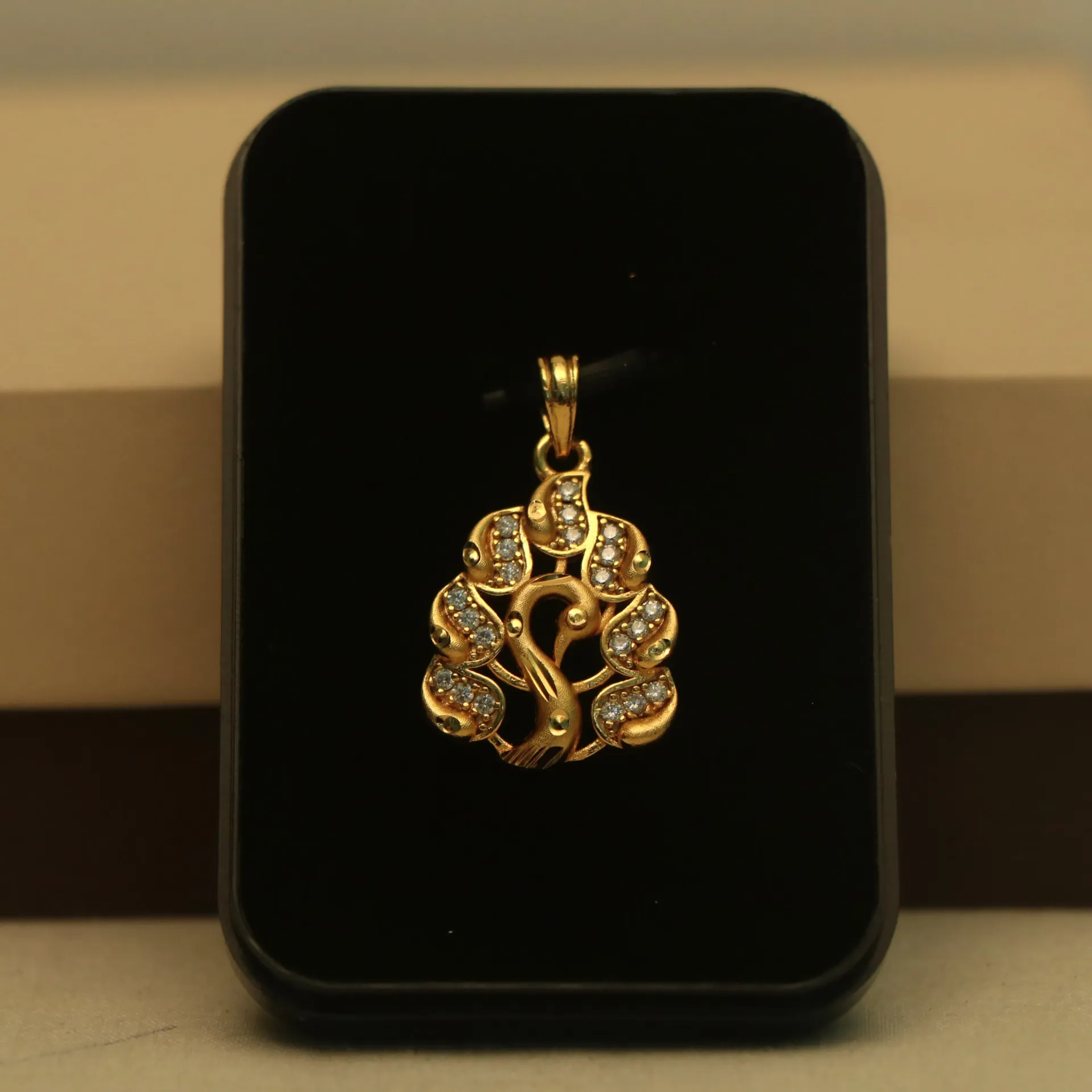 Arihant Mayuri Glitz CZ-Studded Peacock Pendant
