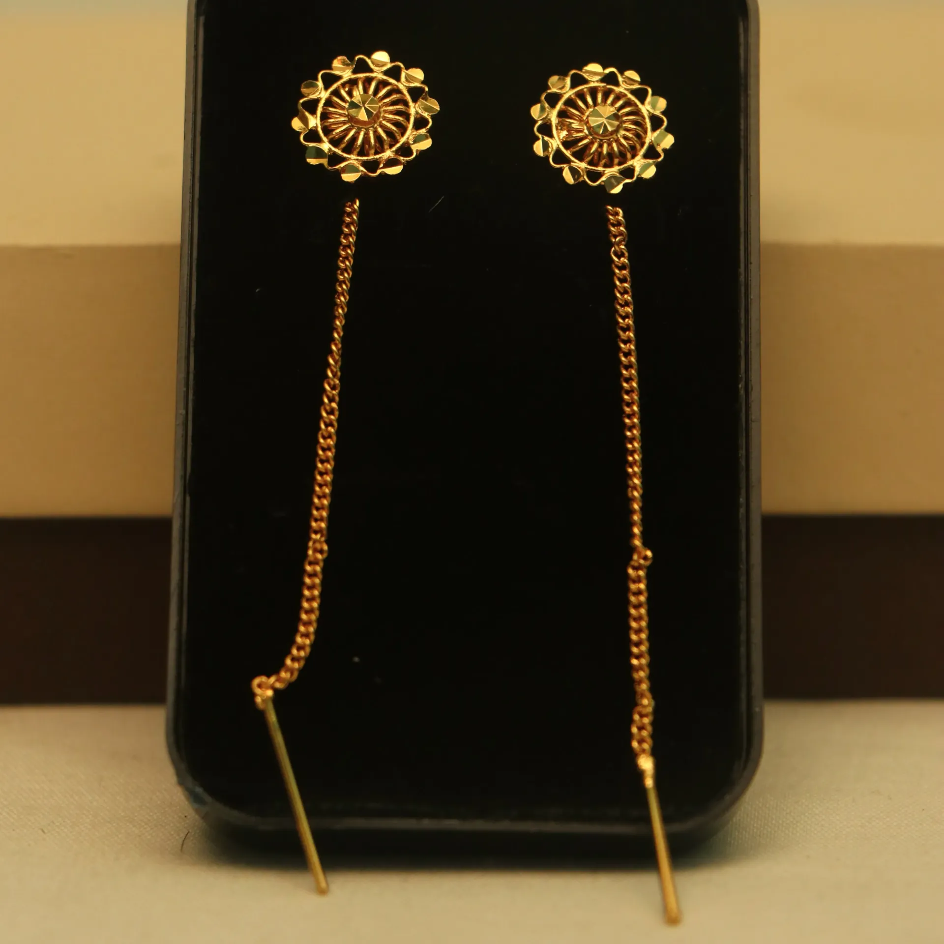 [EARINGS-00702] Arihant Golden Heritage Paisley Drop Sui Dhaga Earrings