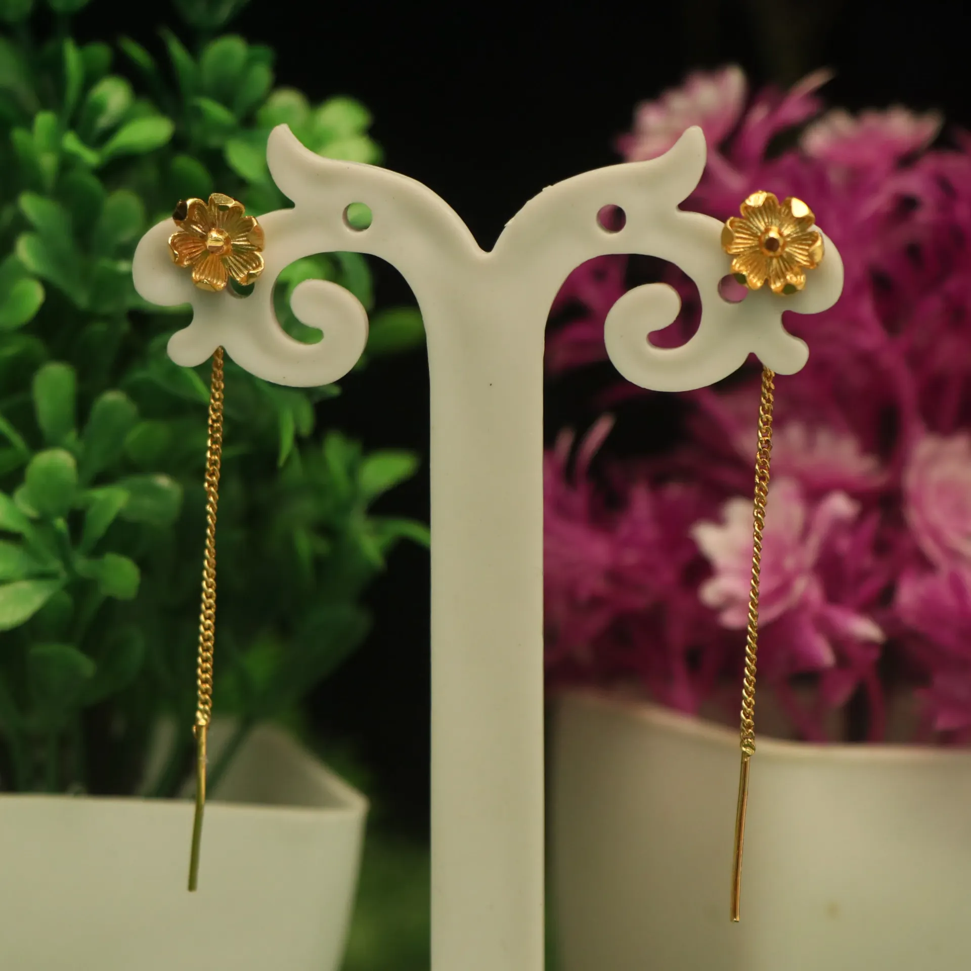[EARINGS-00712] Arihant Daily-Wear Gold-Polished Sui-Dhaga