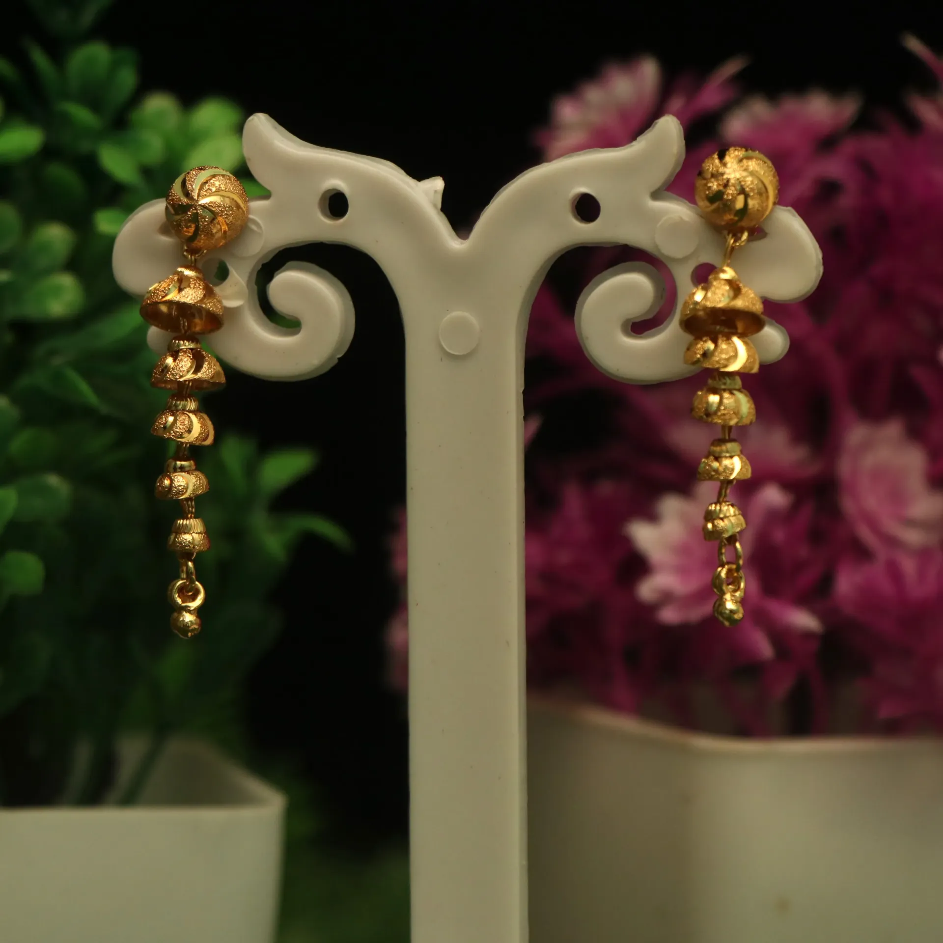 [EARINGS-00714] Arihant Step-Style Tiered Jhumka Drops